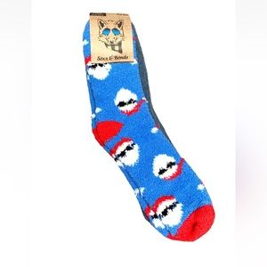 2-Pack Cozy Santa Claus Socks Men Size One Size Blue Red Christmas Soxx & Bonds